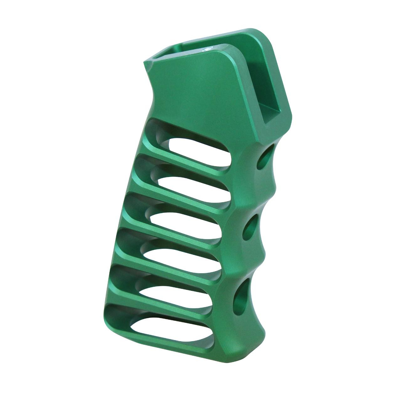 MCS AR-15 Ultralight Series Skeletonized Aluminum Pistol Grip - Anodized Irish Green 