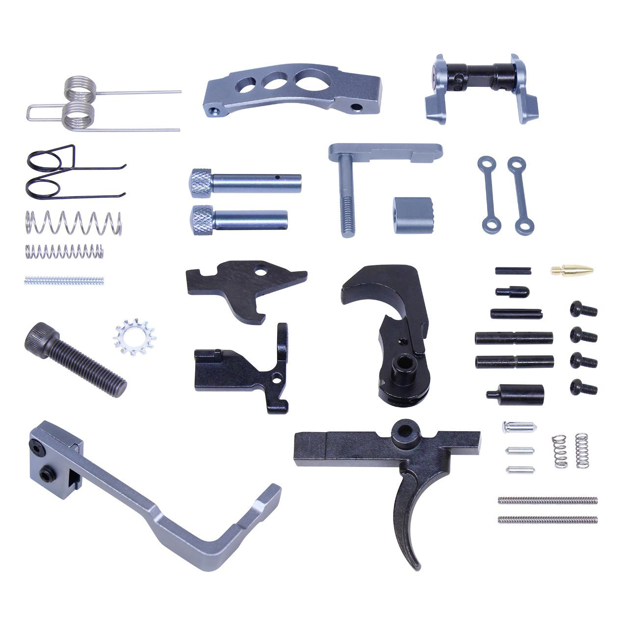 MCS AR-15 Enhanced Lower Parts Kit With Upgrades - Anodized Grey 