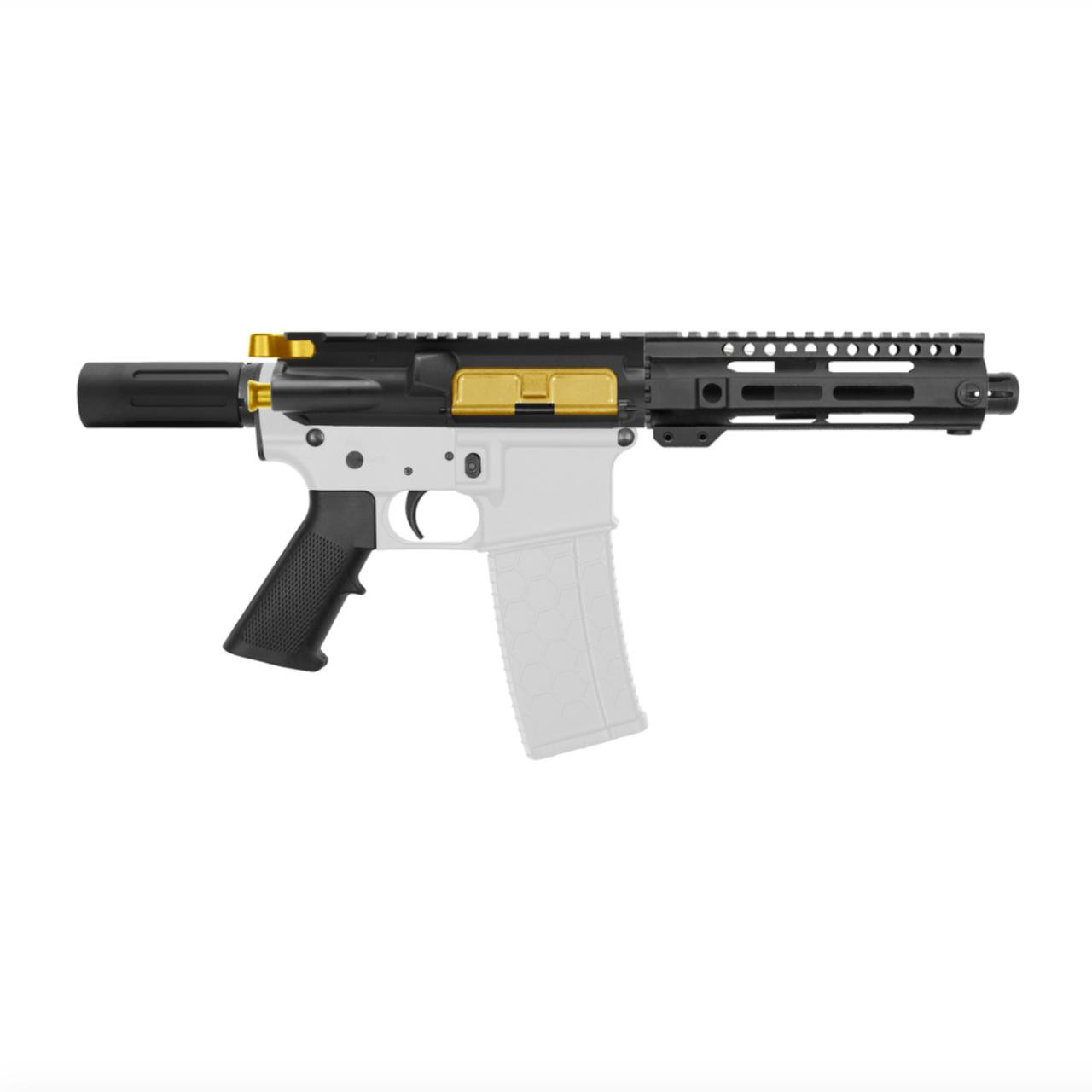 MCS AR-15 5.56 NATO 6'' MICRO PISTOL BUILD KIT - FORGED UPPER WITH 7'' HANDGUARD - 3.5 SHORT BUFFER - COLOR OPTIONS 
