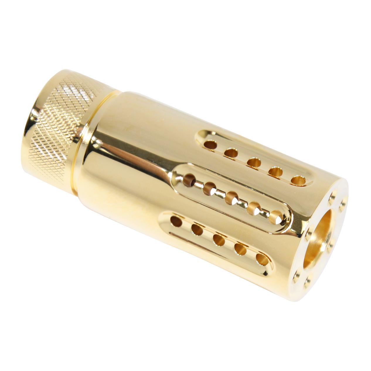 MCS AR-15 Micro Slip Over Barrel Shroud With Multi Port Muzzle Brake - 24K Gold Plated 