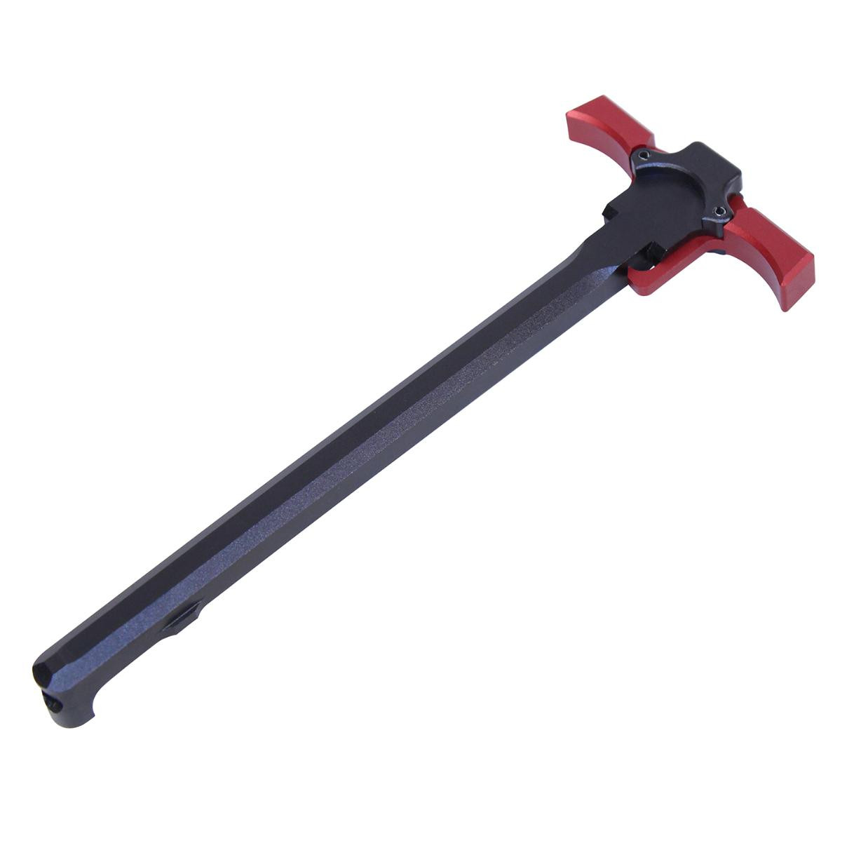 MCS AR-15 Ambidextrous “Quick Engage” Charging Handle - Anodized Black W/ Red Handles 