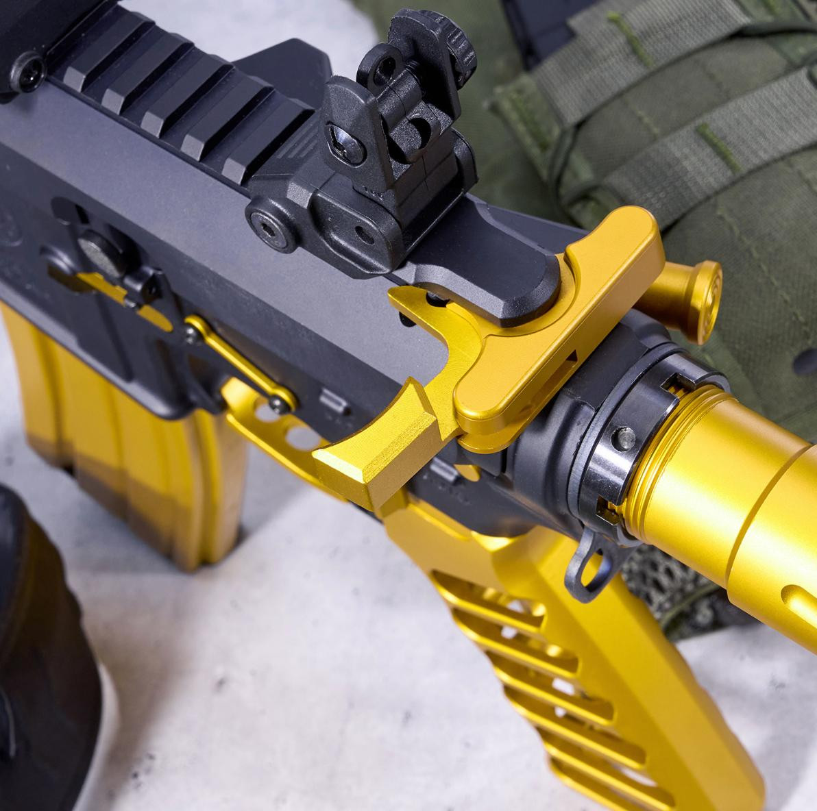 MCS AR-15 Charging Handle With Gen 5 Latch - Anodized Gold 
