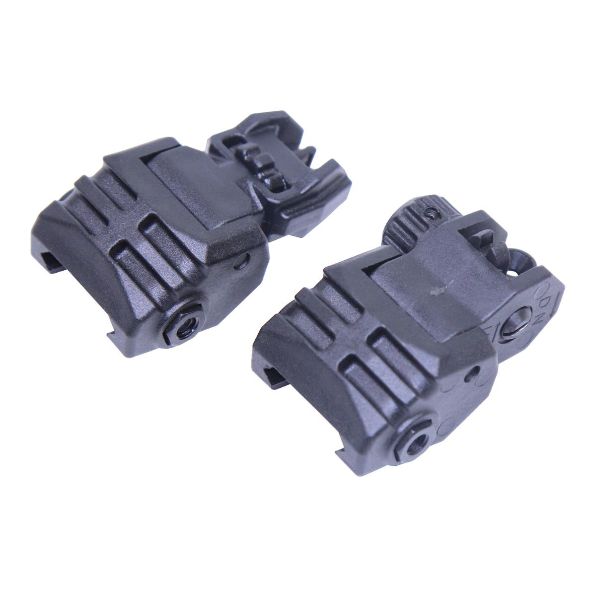 MCS AR-15 Tactical Polymer Folding Sights - Black 