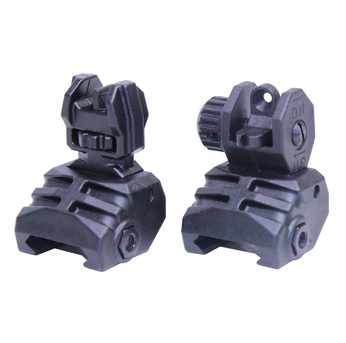 MCS AR-15 Tactical Polymer Folding Sights - Black 