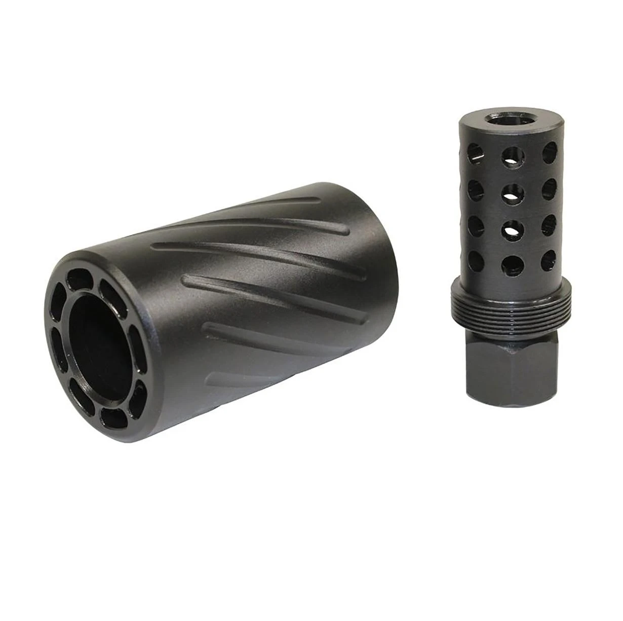 MCS AR-15 Spit Fire Muzzle Comp With Qd Blast Shield (9mm) (1/2 X 28) - Black 