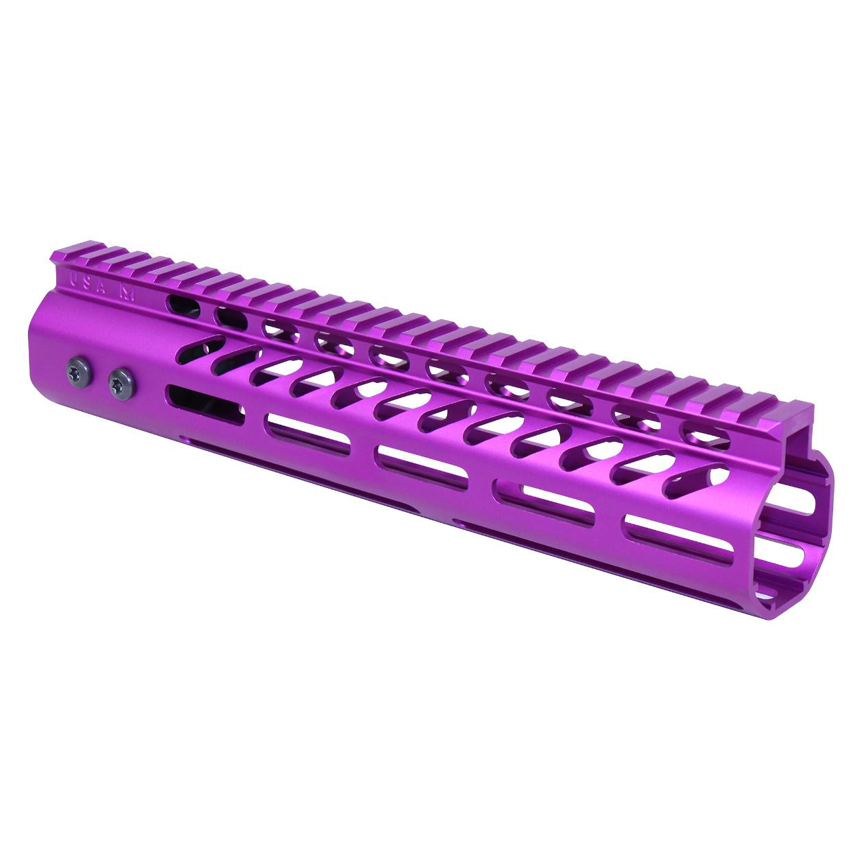 MCS AR .308 10″ Ultra Lightweight M-LOK System Free Floating Handguard With Monolithic Top Rail - Anodized Purple 