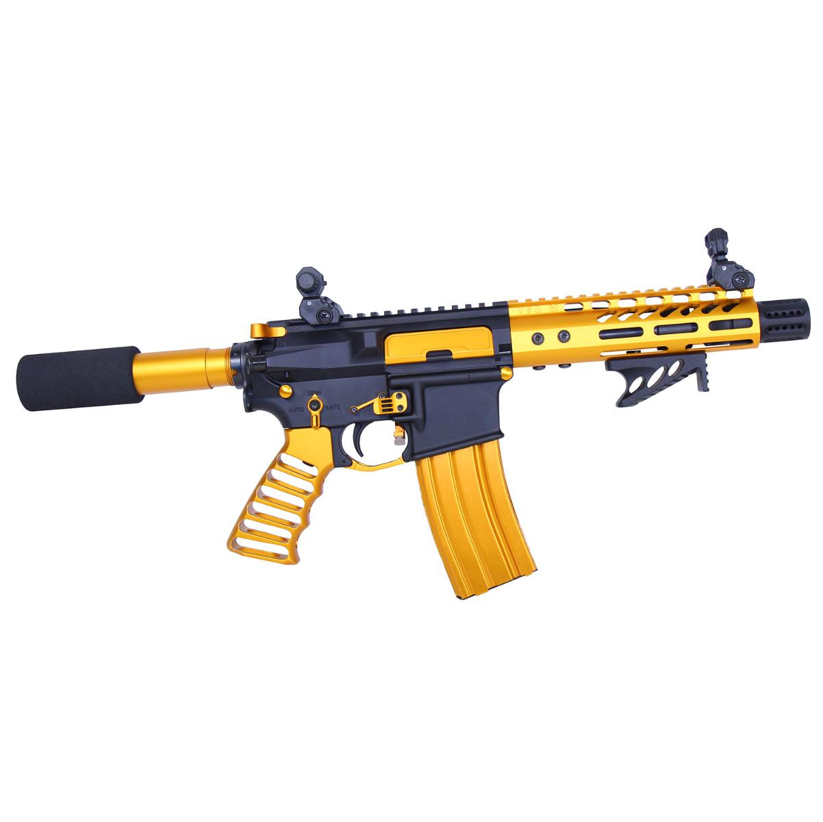 MCS AR-15 Ultralight Series Skeletonized Aluminum Pistol Grip - Anodized Orange 