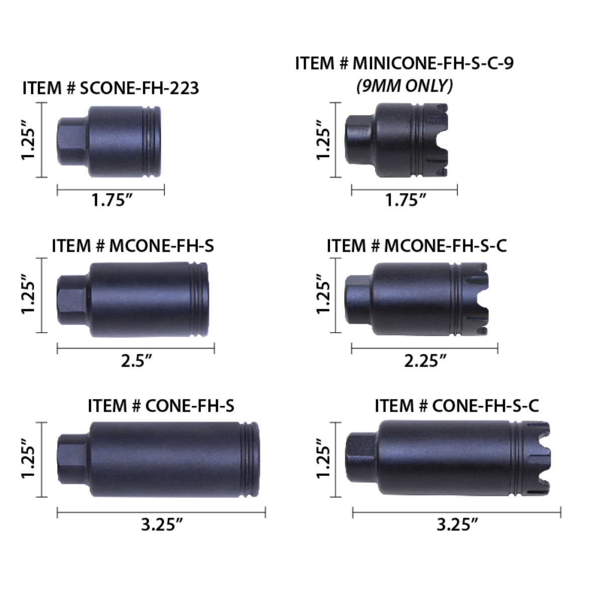MCS AR-15 Micro Slim Flash Can - Laser Engraved - Anodized Black