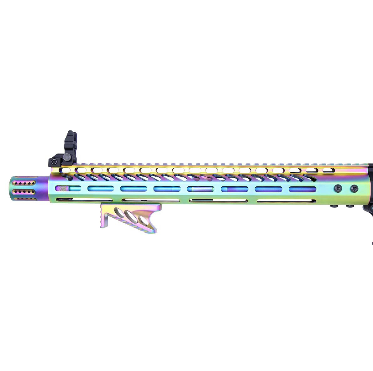 MCS AR-15 M-LOK Micro Angle Grip - Matte Rainbow PVD Coated 