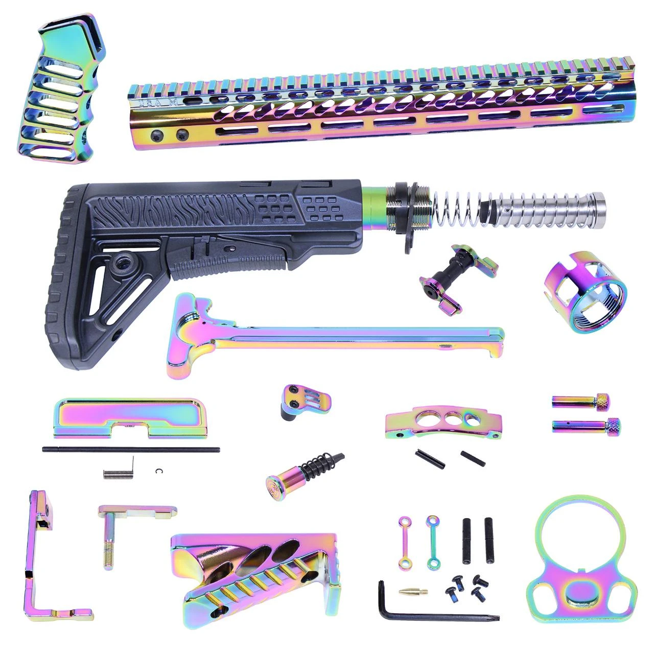 MCS AR-15 Ultimate Finishing Rifle Kit - Rainbow PVD Coated 