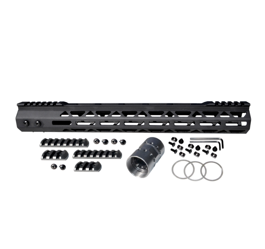MCS AR-15 Super Light 15" M-LOK Free Float Handguard with Partial Top Rail For 223/5.56