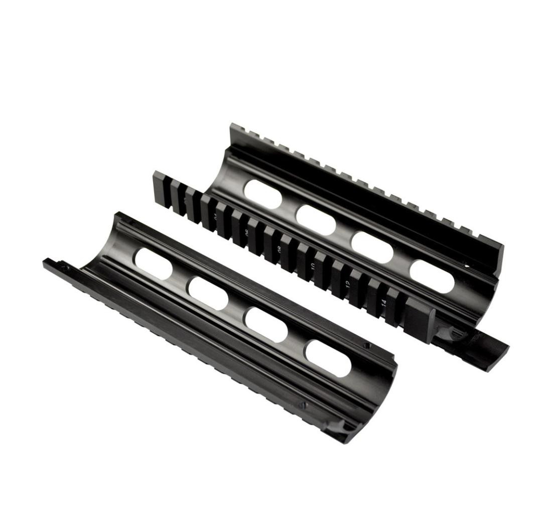 MCS AR-15 6.9" Carbine 2pc Drop-In Handguard Extended Top Rail for ROUND End Cap 