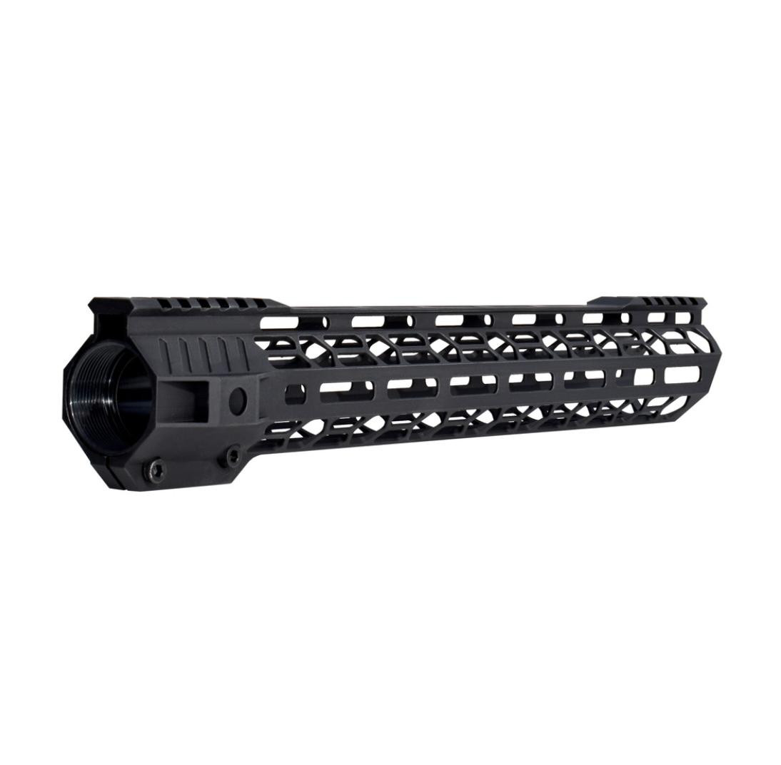 MCS AR-10 15" Super Light Free Float M-LOK Handguard with Partial Top Rail, LR 308 DMPS High Profile 