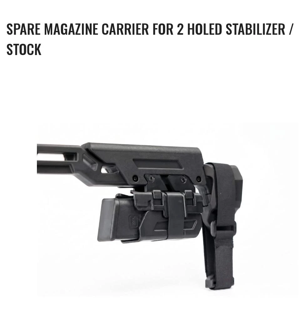 CAA MCK EVO REAR SPARE MAGAZINE CARRIER FOR 2 HOLED BRACE OR STOCK 