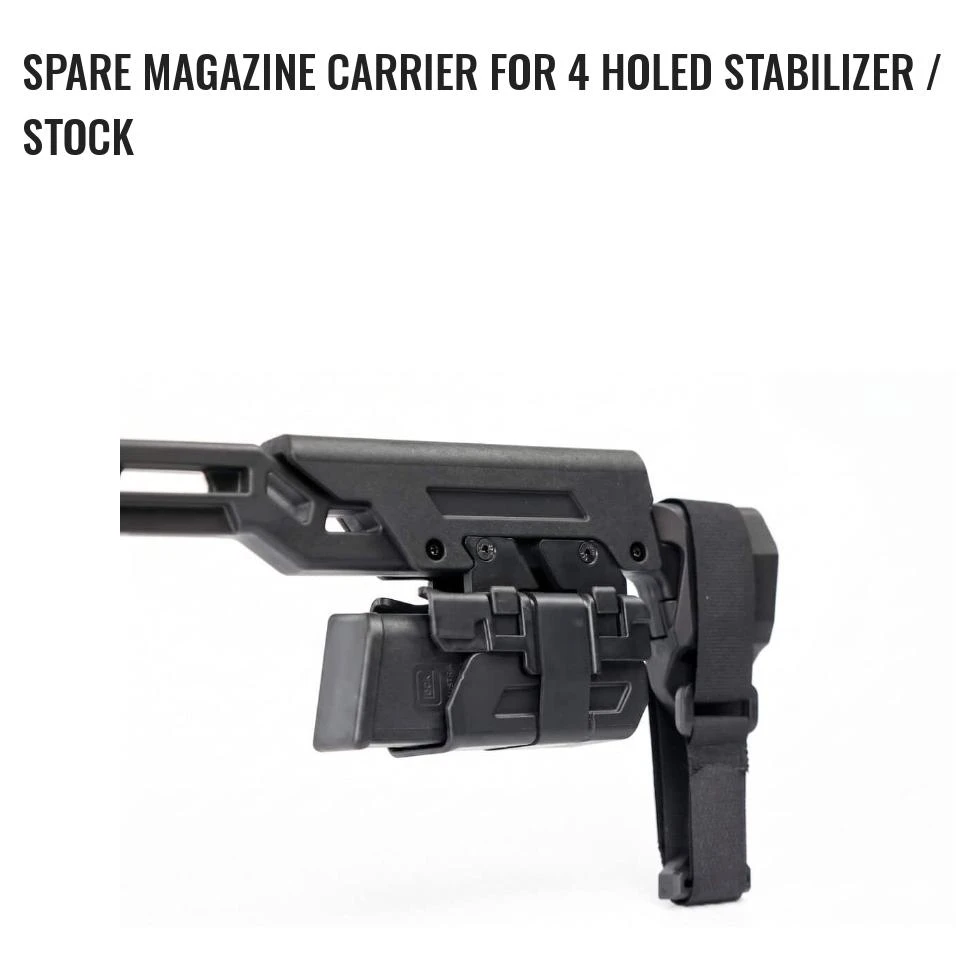 CAA MCK EVO REAR SPARE MAGAZINE CARRIER FOR 4 HOLED BRACE OR STOCK 