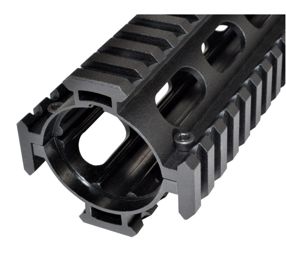 MCS AR-10 12.5" Rifle Length 2 pc Drop In Quad Rail Handguard DPMS .308 Low Profile for Round End Cap 