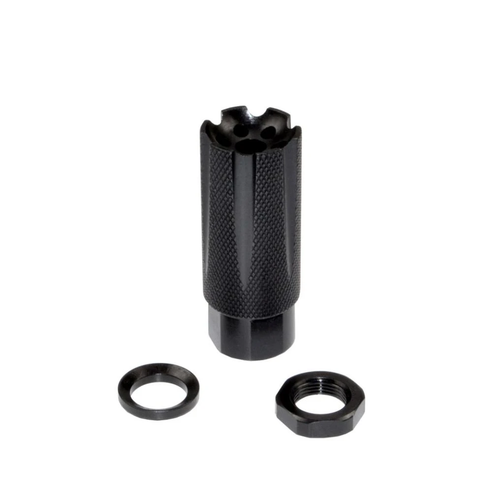 MCS AR-15 1/2x28 Competition Grade Muzzle Brake Recoil Compensator for .223/5.56 NATO, Steel with Black Knurled Phosphate finish 