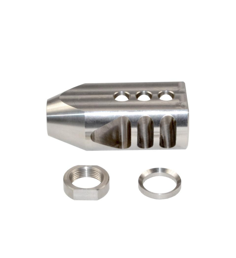 MCS AR-15 1/2x28 Competition Grade Muzzle Brake - Stainless Steel 