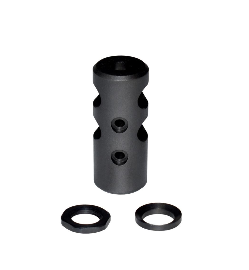 MCS AR-15 1/2x28 Muzzle Brake Short - Black Steel 