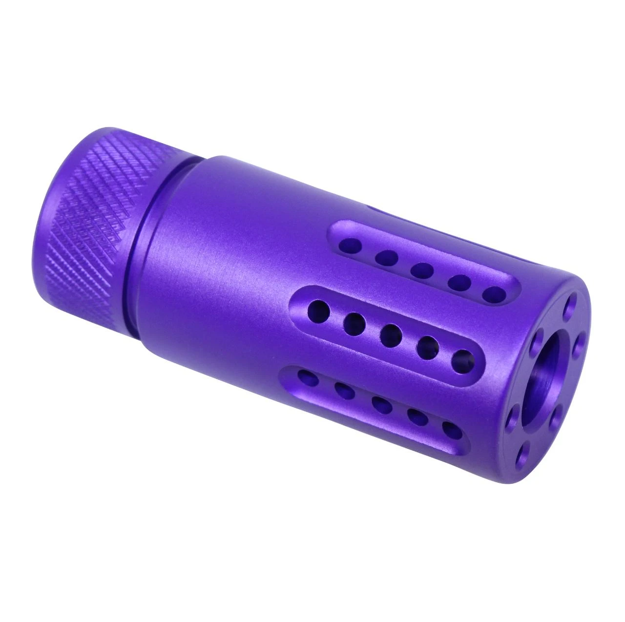 MCS AR-15 Micro Slip Over Barrel Shroud With Multi Port Muzzle Brake - Anodized Royal Purple 
