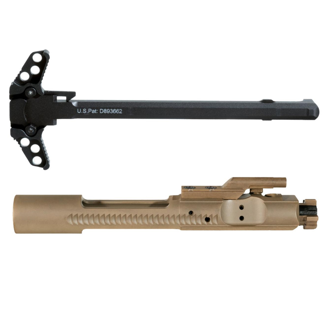 MCS AR-15 5.56 NATO FDE PVD BCG M16 BOLT CARRIER GROUP & AMBIDEXTROUS CHARGING HANDLE BUNDLE 
