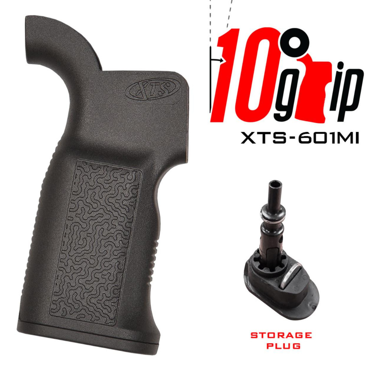 XTS 10° ERGONOMIC AR PISTOL GRIP - BLACK 
