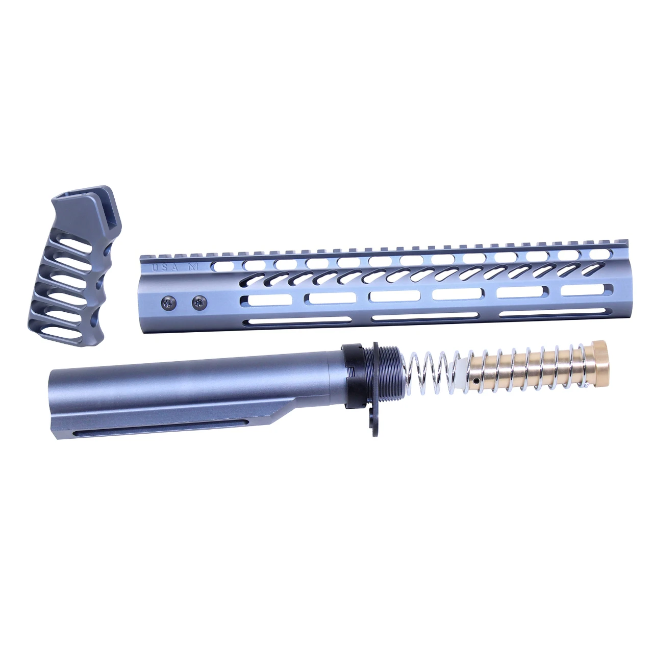 MCS AR-15 12″ Pistol Brace Build Kit With Mil-spec Buffer Tube - Anodized Grey