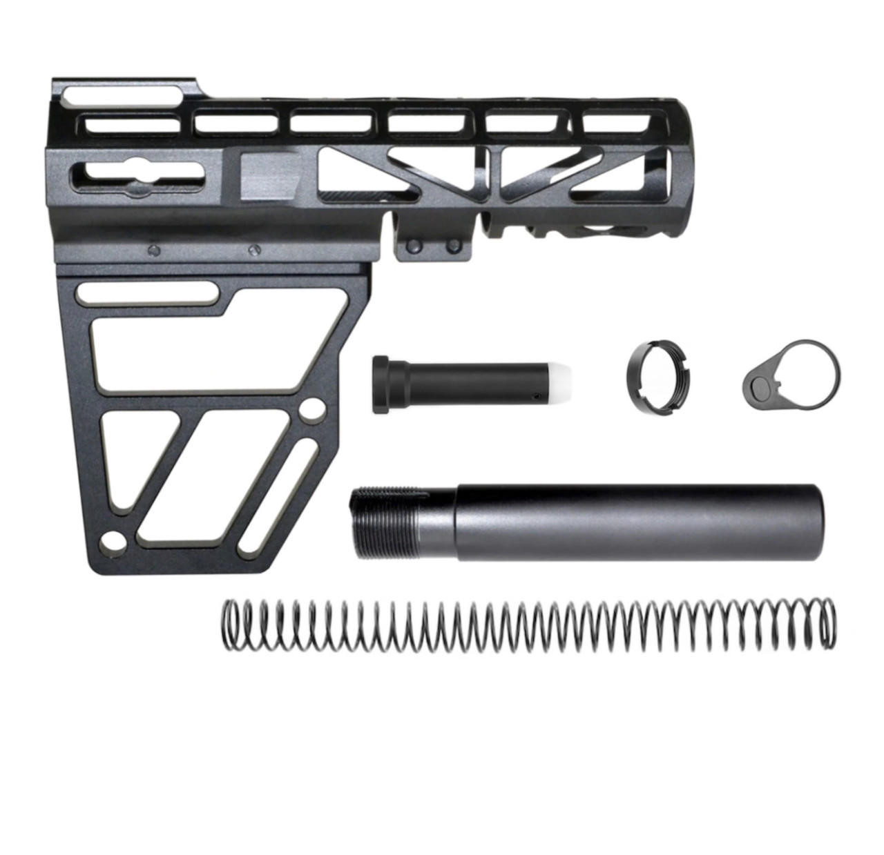 MCS Skeletonized Pistol Brace Stabilizer Kit Anodized Aluminum 