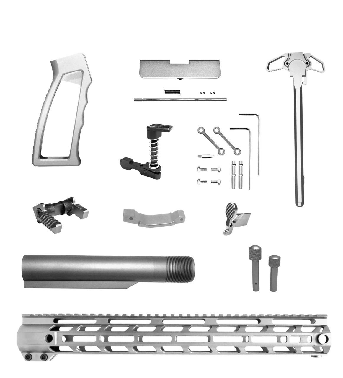 MCS AR15 Anodized Upgraded 11 Part Kit Mlok Rail 15,12,10,7 