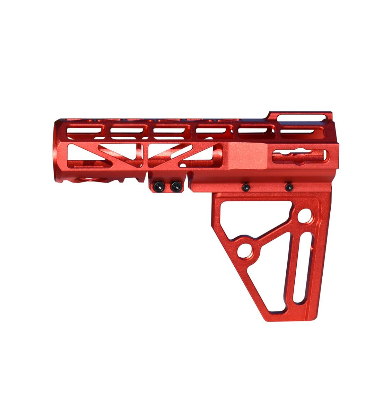 MCS Skeletonized Pistol Arm Brace Anodized Aluminum V2 Red 