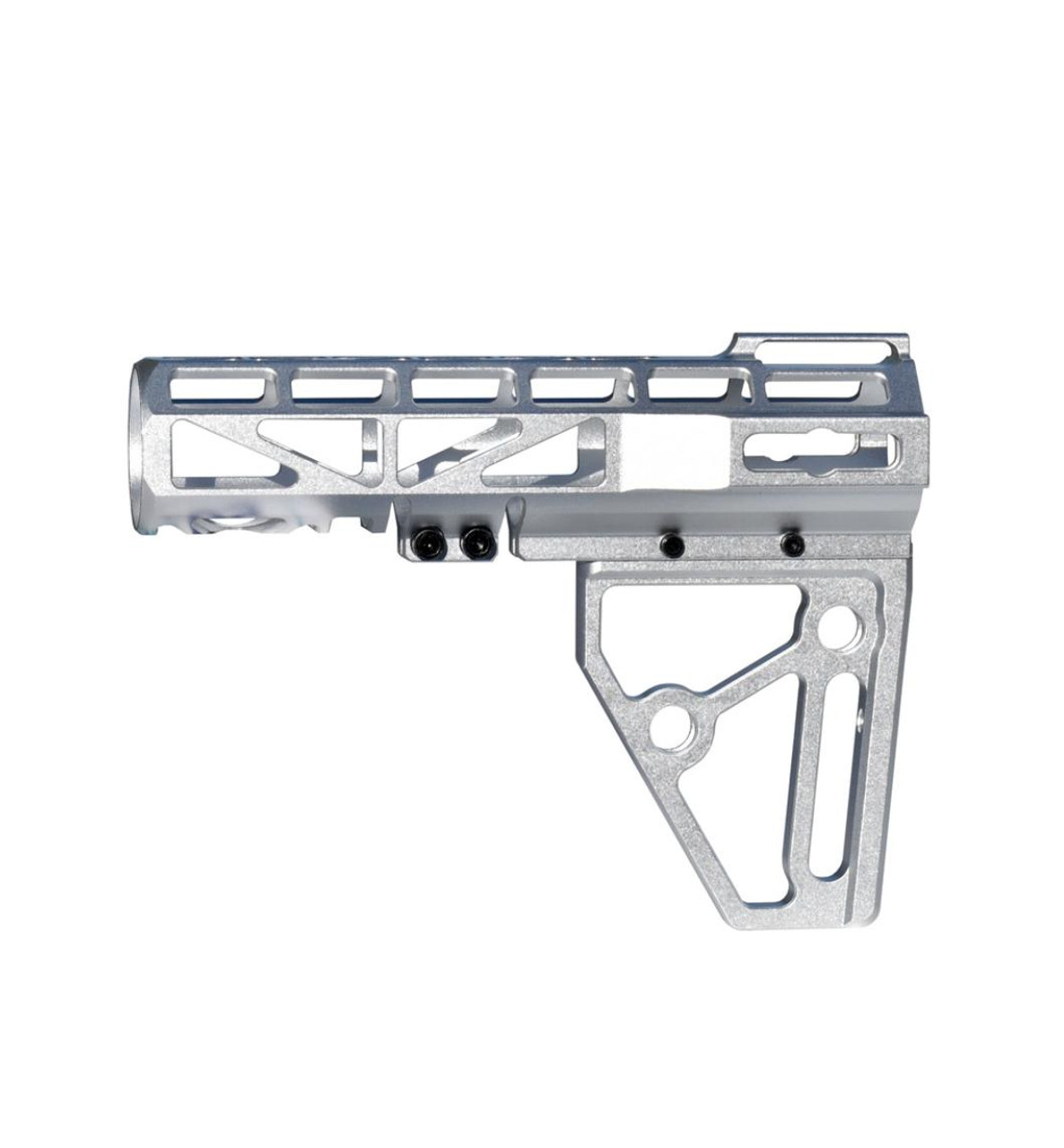 MCS Skeletonized Pistol Arm Brace Anodized Aluminum V2 Silver 