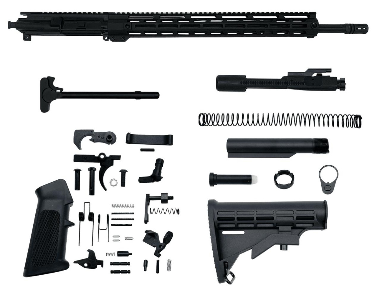 MCS AR-15 .223 Wylde 20″ Rifle Upper 17″ Rail Complete Build Kits Assembled Black barrel Upper 