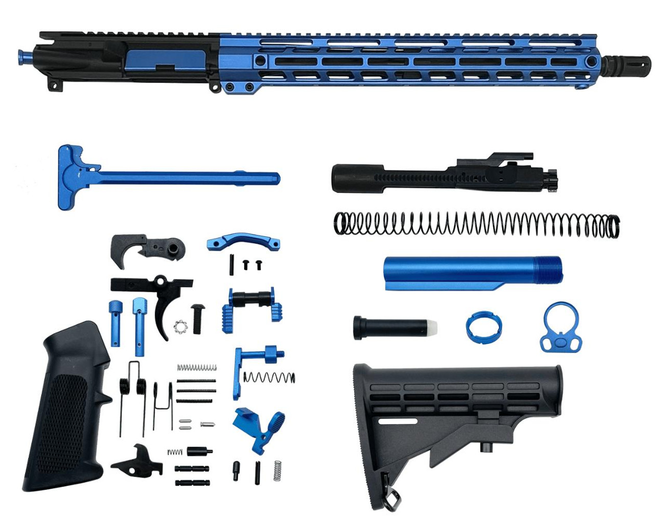 MCS AR-15 .223 Wylde 16″ Rifle Upper Complete Build Kits Assembled Black barrel Upper 