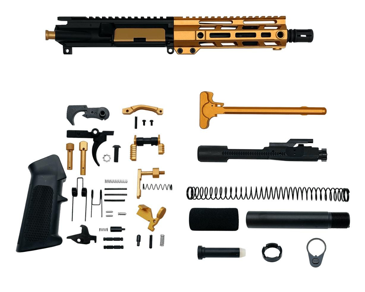 AR-15 5.56 Nato 7.5″ Pistol Upper Complete Build Kits Assembled