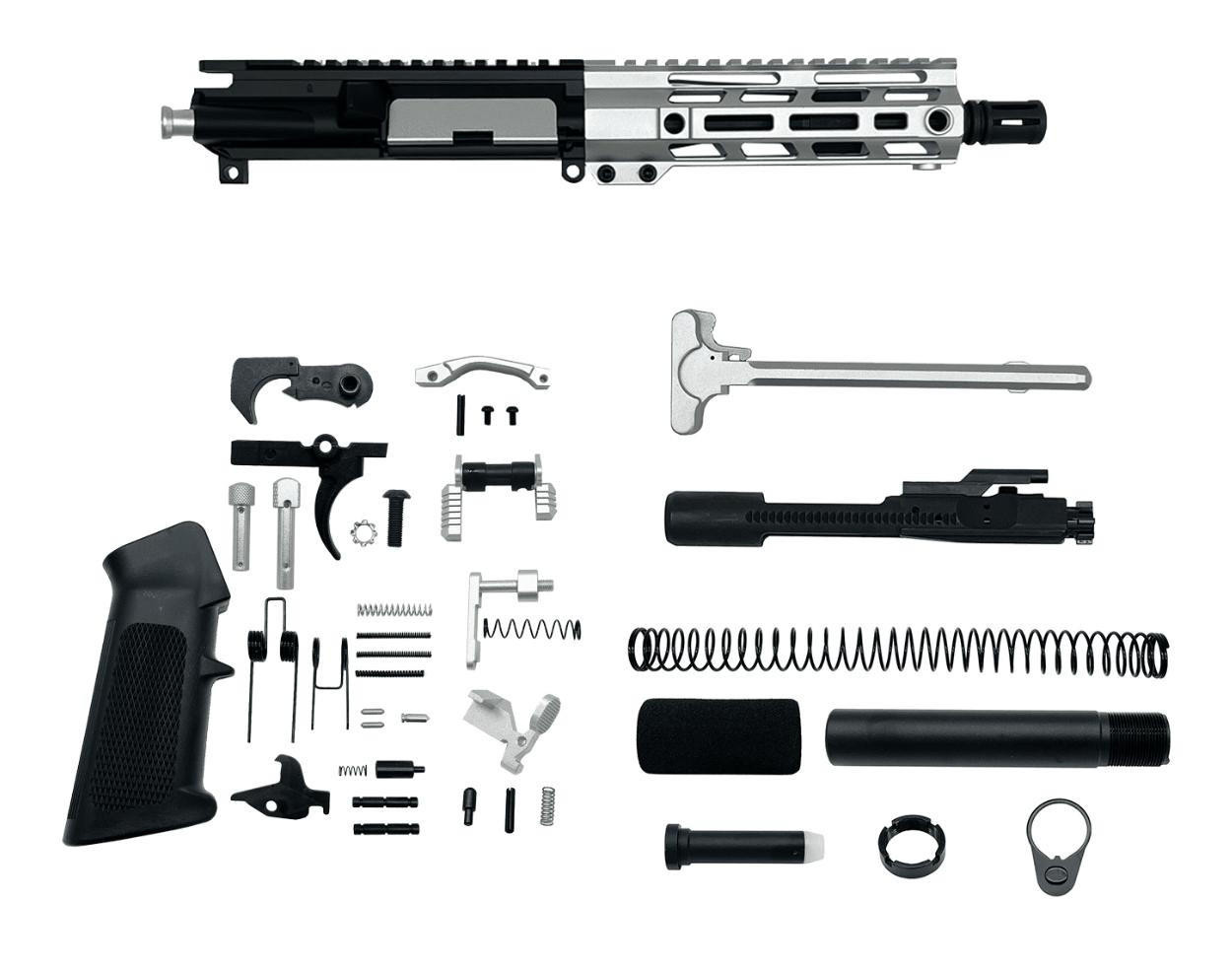 AR-15 5.56 Nato 7.5″ Pistol Upper Complete Build Kits Assembled