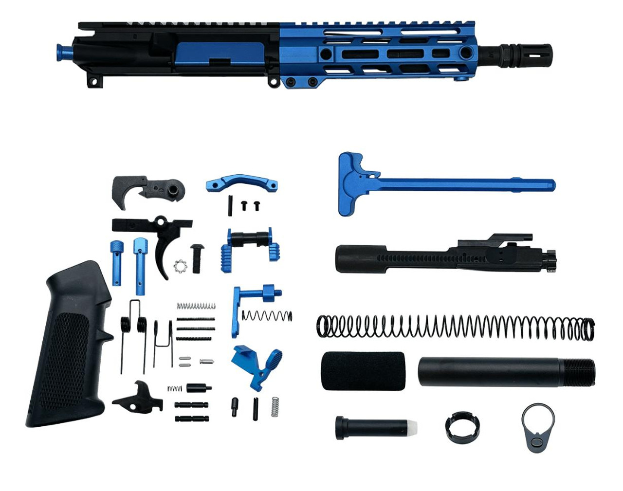 MCS AR-15 5.56 Nato 8.5″ Pistol Upper Complete Build Kits Assembled Black barrel Upper 