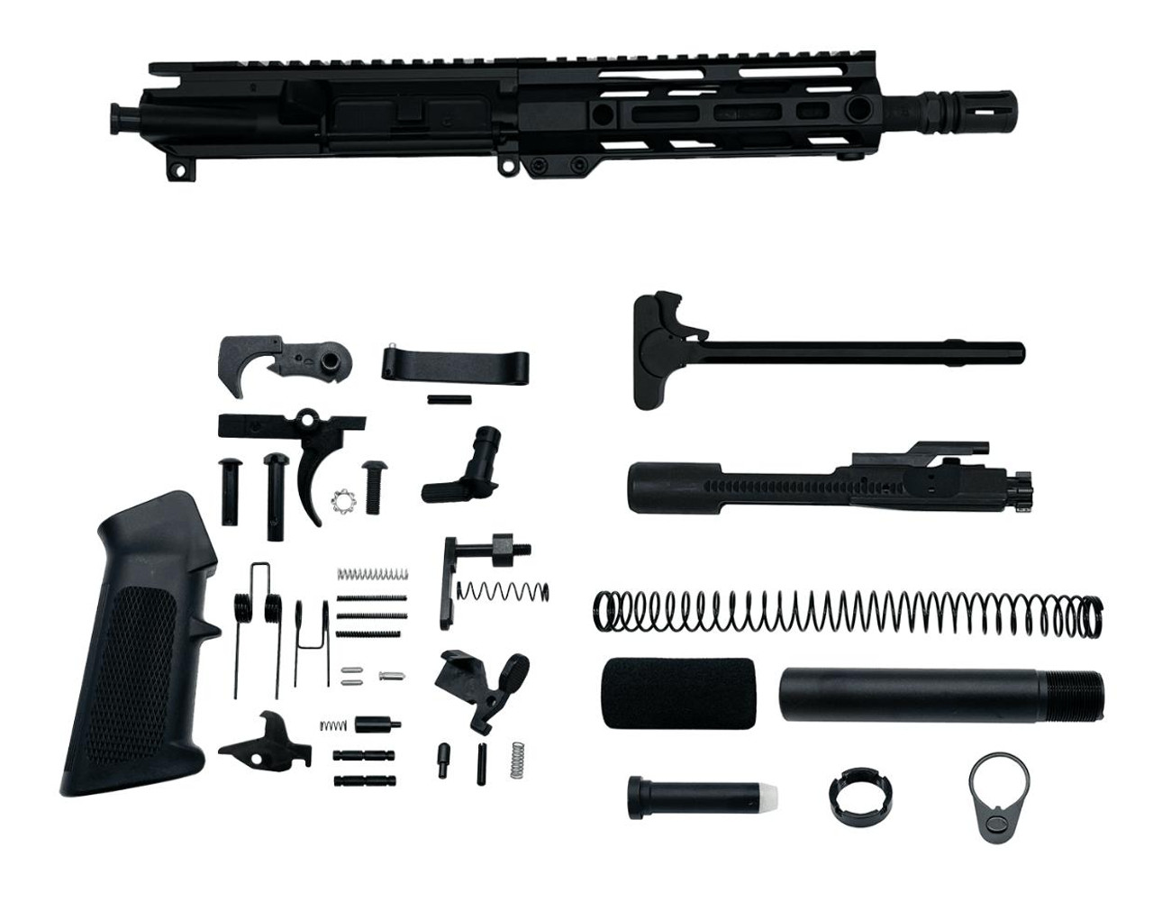 MCS AR-15 5.56 Nato 8.5″ Pistol Upper Complete Build Kits Assembled Black barrel Upper 