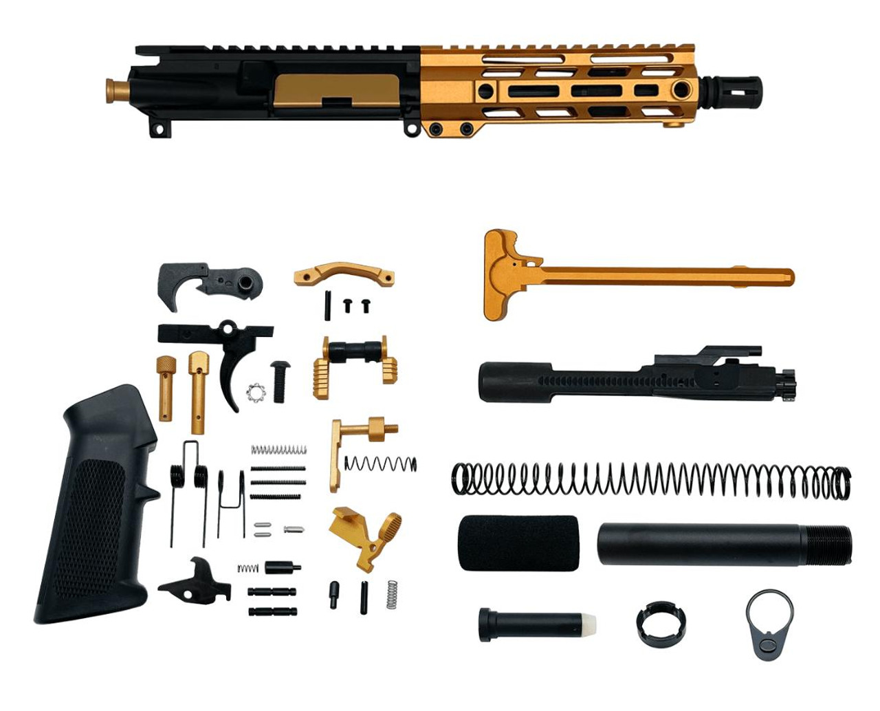 MCS AR-15 7.62×39 7.5″ Pistol Upper Complete Build Kits Assembled Black barrel Upper 