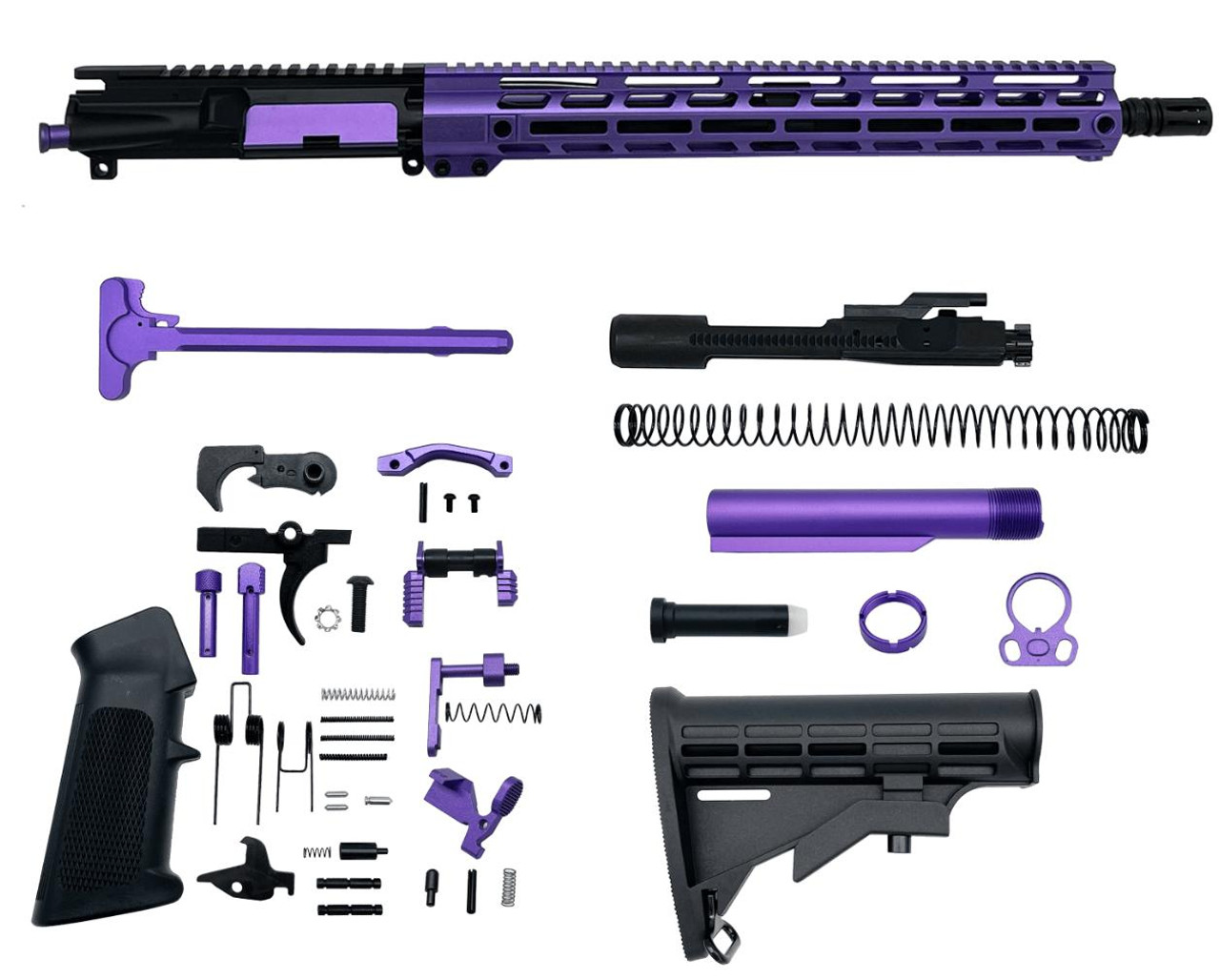 MCS AR-15 9 mm 16″ Rifle Upper Complete Build Kits Assembled Black barrel Upper 