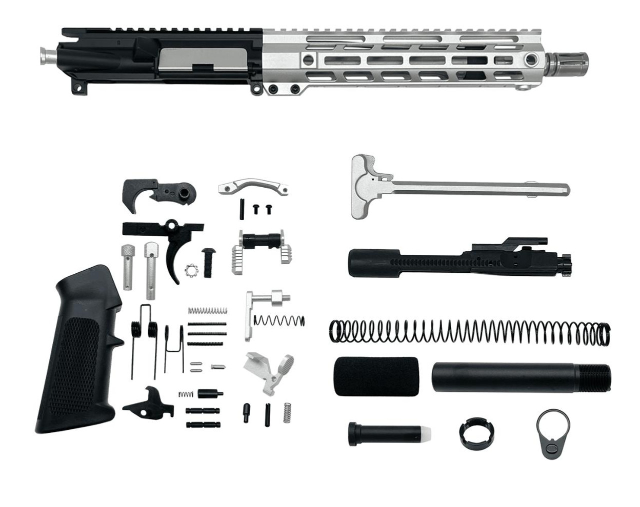 MCS AR-15 5.56 Nato 10.5″ Pistol Upper Complete Build Kits Assembled S.S barrel Upper 