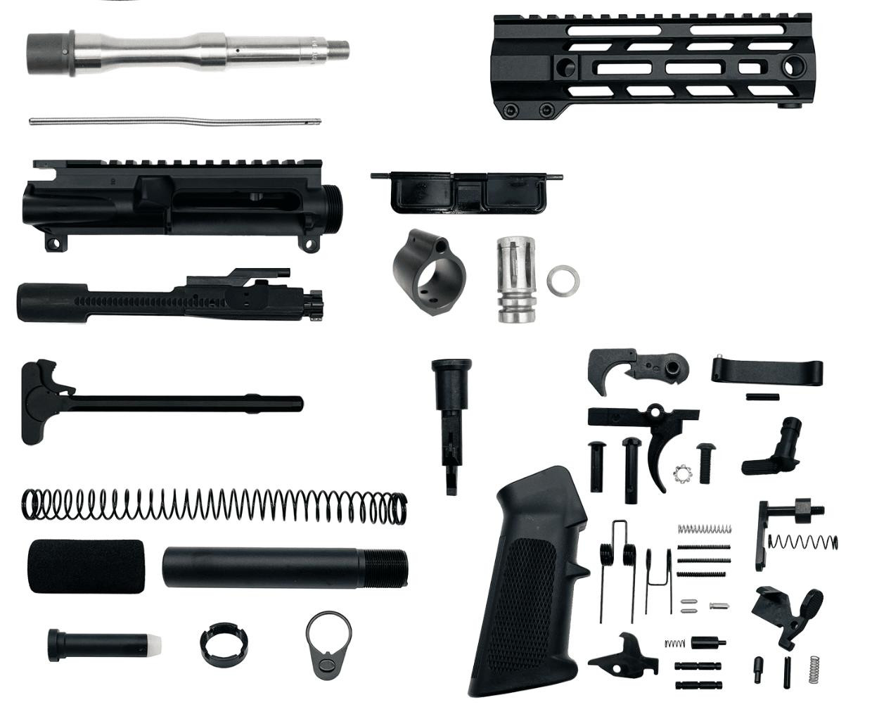 AR-15 .223 Wylde 7.5″ Pistol Upper Complete Build Kits Unassembled