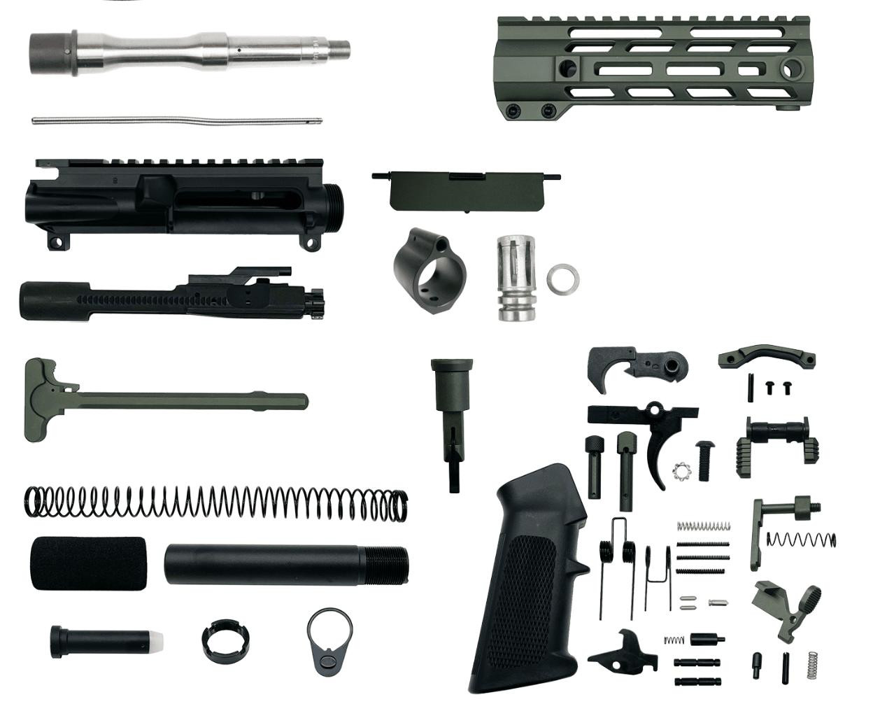 AR-15 .223 Wylde 7.5″ Pistol Upper Complete Build Kits Unassembled