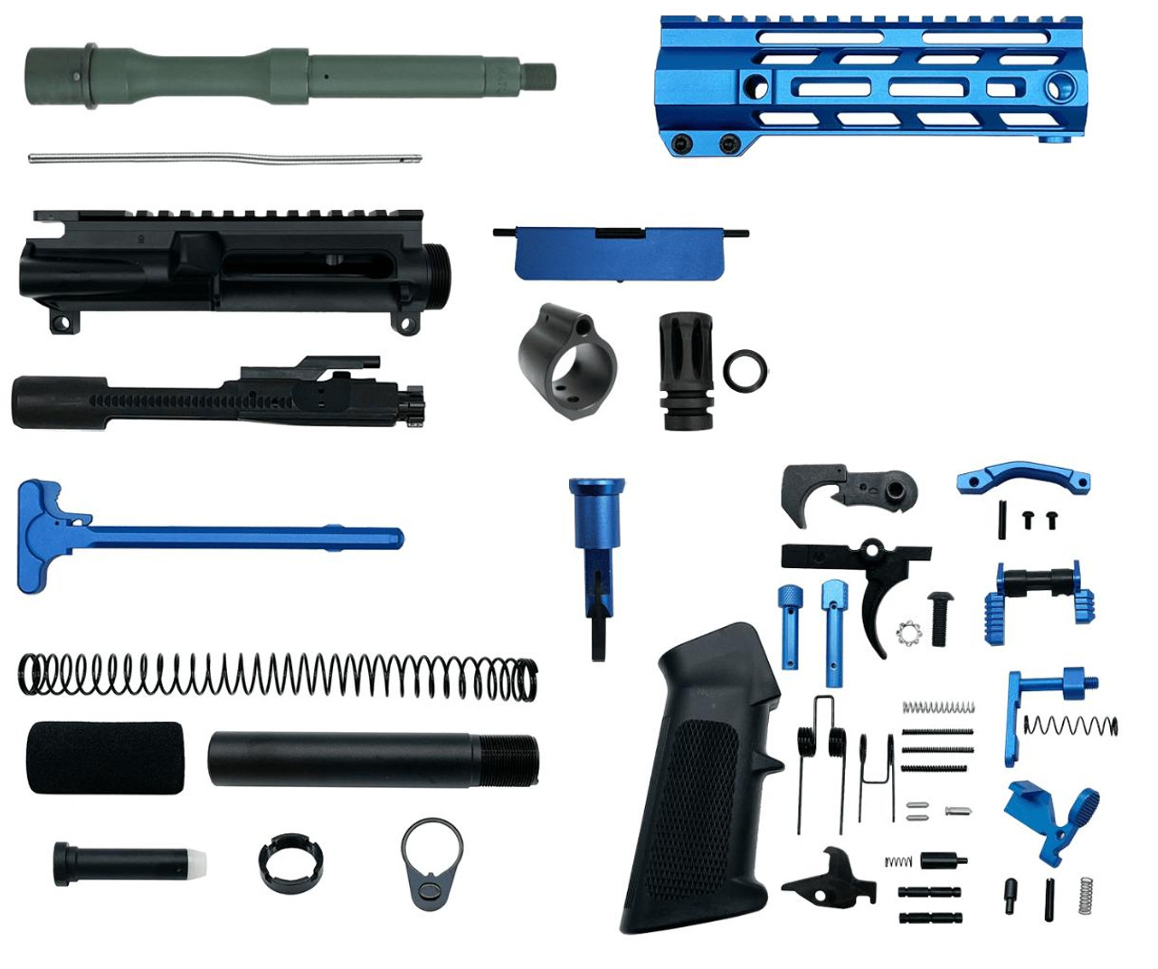 MCS AR-15 5.56 Nato 8.5″ Pistol Upper Complete Build Kits Unassembled Black barrel Upper 