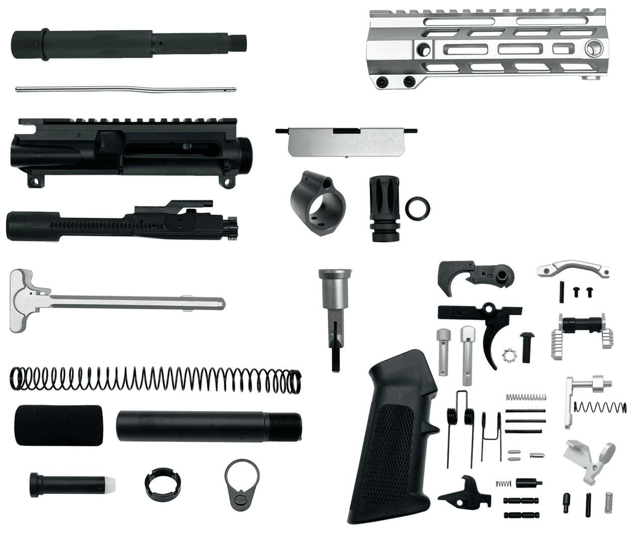 MCS AR-15 7.62×39 7.5″ Pistol Upper Complete Build Kits Unassembled Black barrel Upper 
