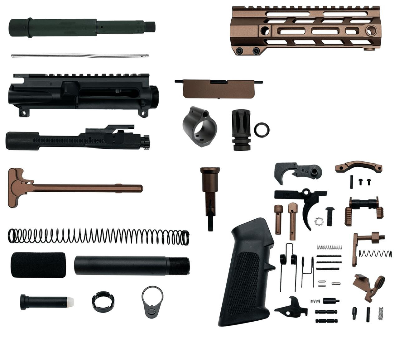 MCS AR-15 7.62×39 7.5″ Pistol Upper Complete Build Kits Unassembled Black barrel Upper 