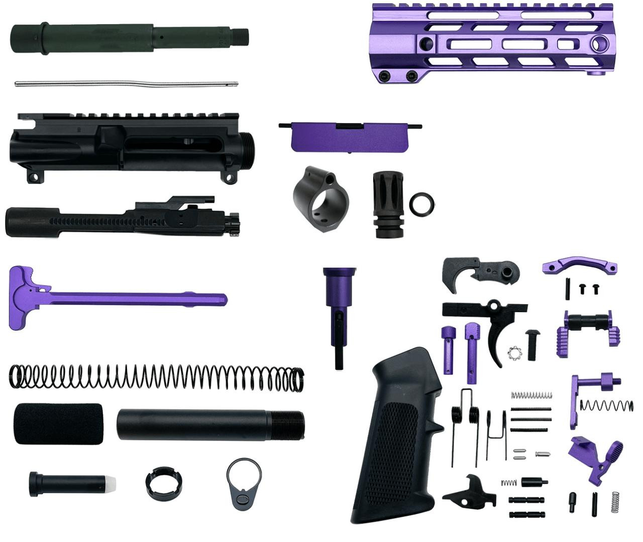 MCS AR-15 7.62×39 7.5″ Pistol Upper Complete Build Kits Unassembled Black barrel Upper 