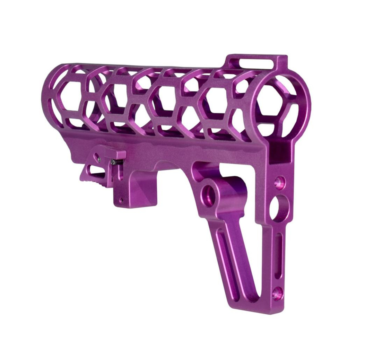 MCS Skeletonized 223/5.56/308 Stabilizing Fin for 6 Position Mil Spec Tubes, Purple Anodized Aluminum 