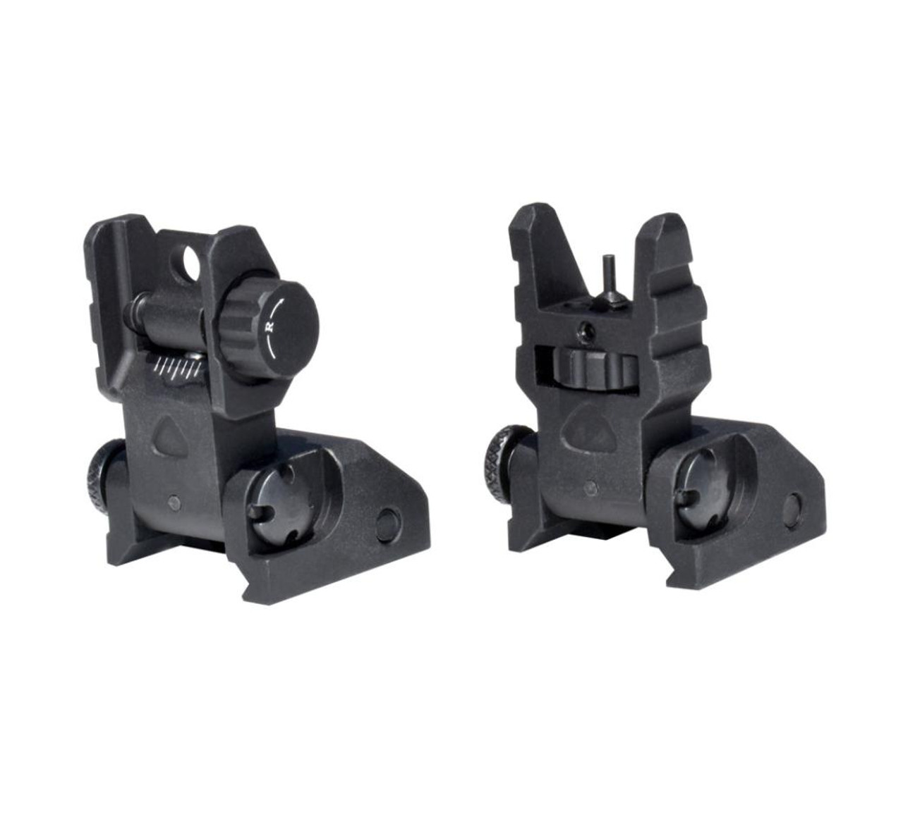 MCS Advanced Tactical Flip Up Front and Rear Sight Set, Aluminum 