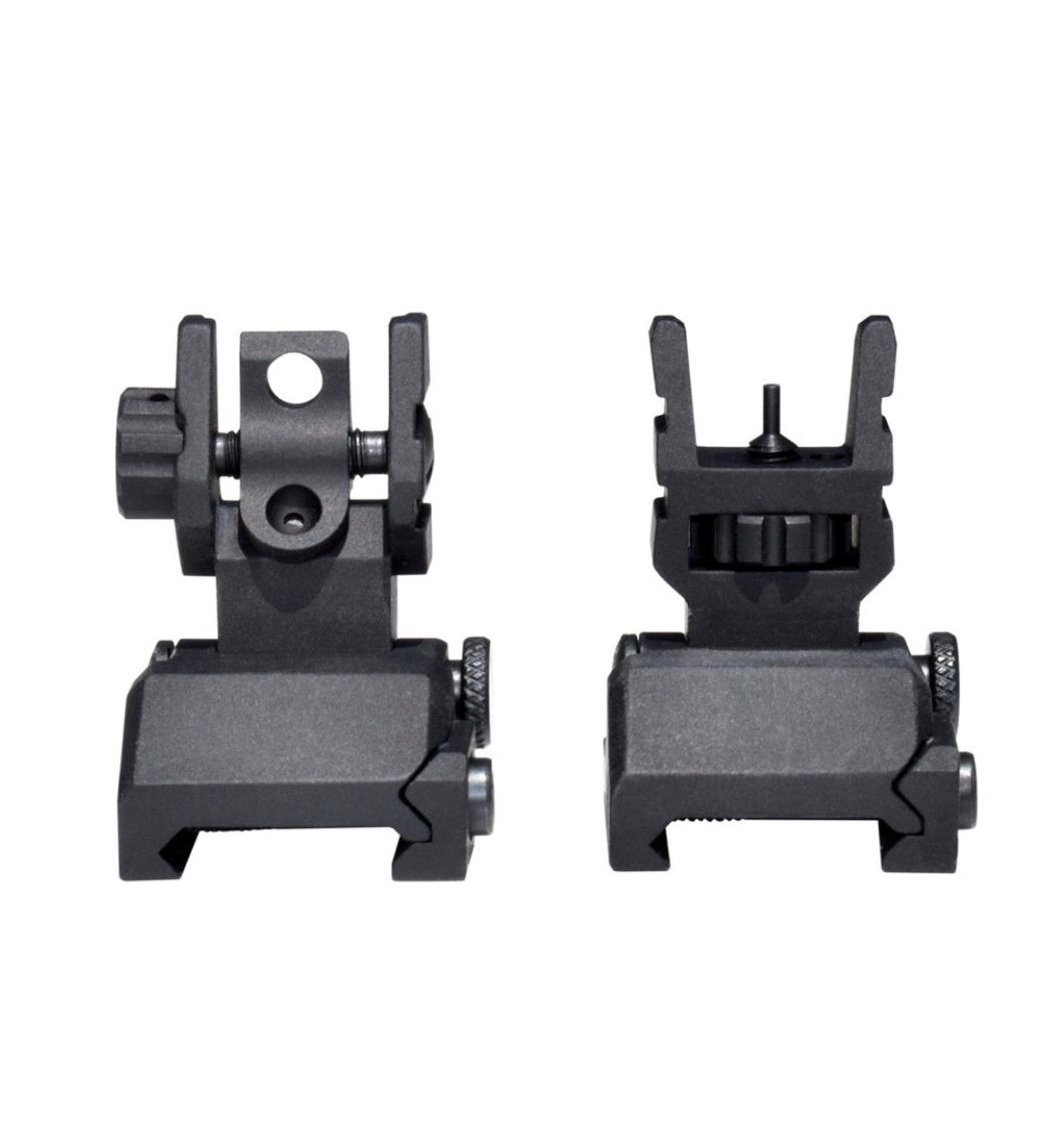 MCS Advanced Tactical Flip Up Front and Rear Sight Set, Aluminum 