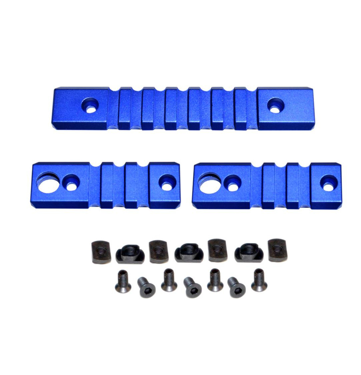 MCS 3 Piece Picatinny Rail Section Kit for M-LOK Style Slots, Dark Blue 